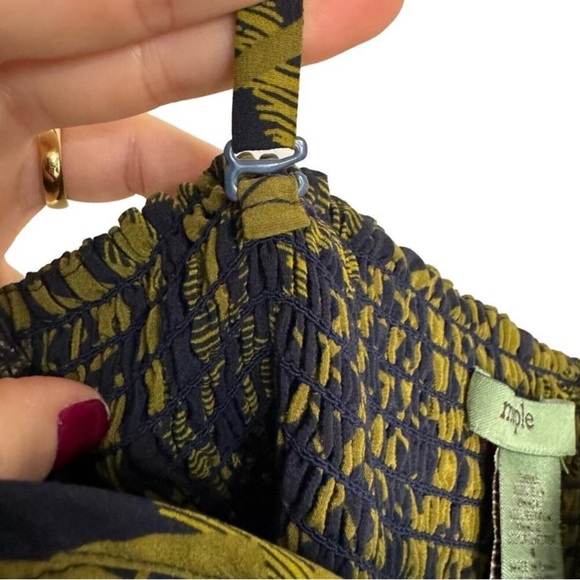 Maple Size Green Silk Print Dress Size 6 - Picture 4 of 12